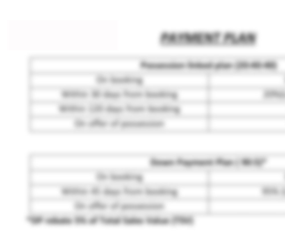 Godrej Aravya Estate Payment Plan