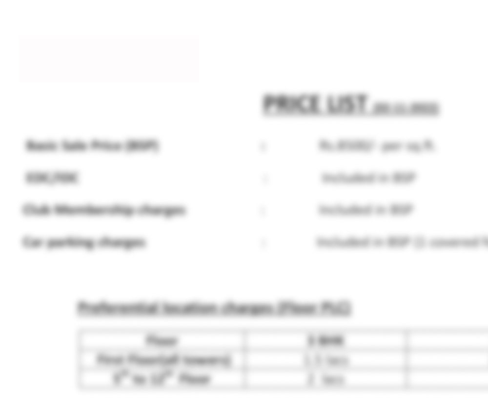 Godrej Aravya Estate Price List